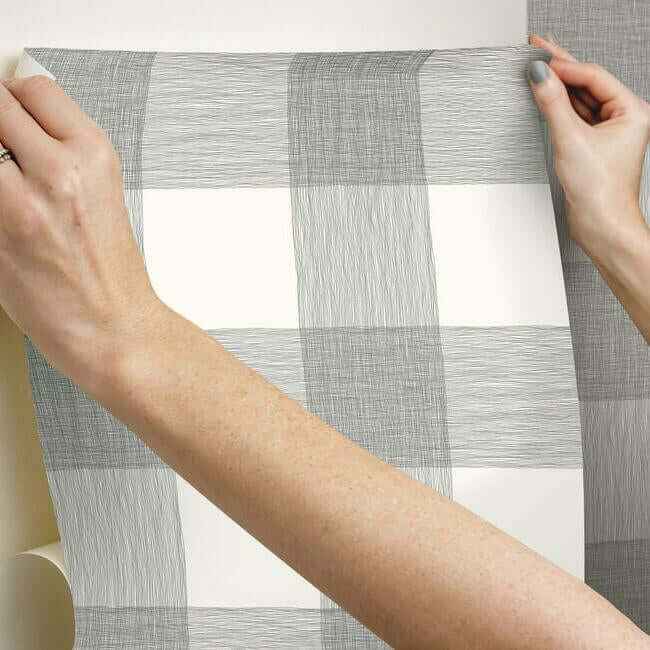 Magnolia Home Common Thread Black & White Peel & Stick Wallpaper - York Wallcoverings - PSW1000RL - York Wallcoverings Wallpaper