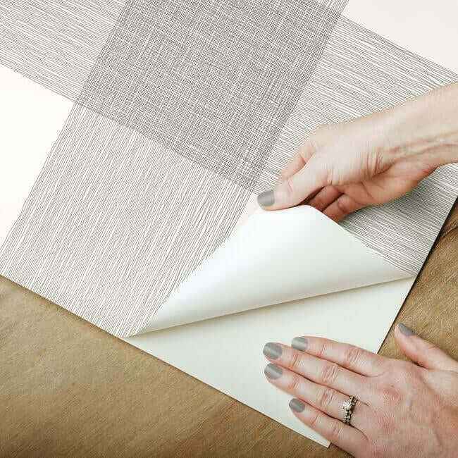 Magnolia Home Common Thread Black & White Peel & Stick Wallpaper - York Wallcoverings - PSW1000RL - York Wallcoverings Wallpaper