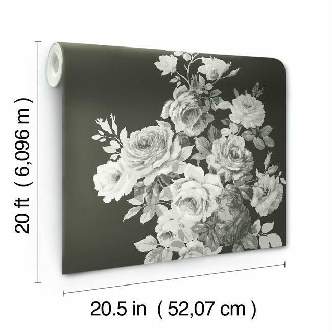 tea-rose-premium-peel-stick-wallpaper-black-white-on-black-york-wallcoverings-psw1156rl