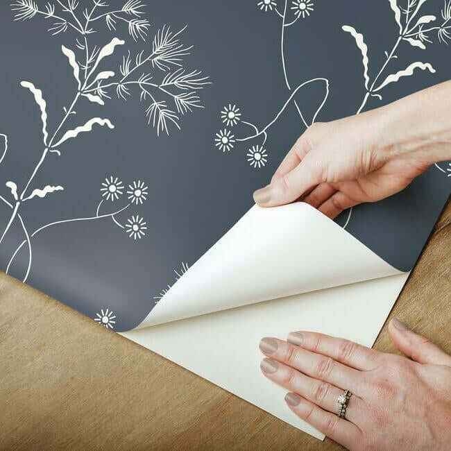 Magnolia Home Wildflower White & Blue Peel & Stick Wallpaper - York Wallcoverings - PSW1154RL - York Wallcoverings Wallpaper