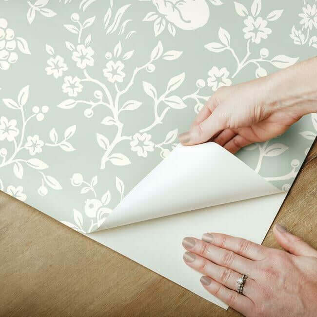 fox-hare-premium-peel-stick-wallpaper-mineral-green-york-wallcoverings-psw1167rl - York Wallcoverings Wallpaper
