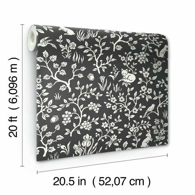 fox-hare-premium-peel-stick-wallpaper-straight-black-york-wallcoverings-psw1164rl