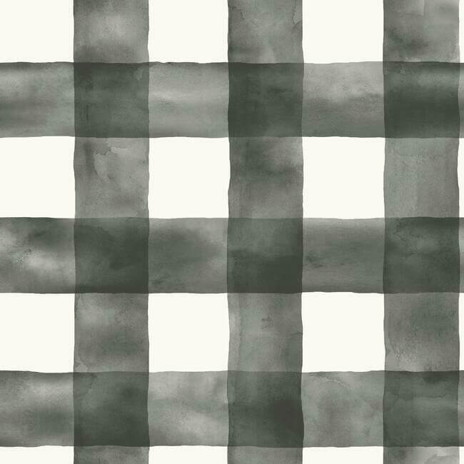 magnolia-home-watercolor-check-black-peel-stick-wallpaper-york-wallcoverings-psw1169rl - York Wallcoverings Wallpaper