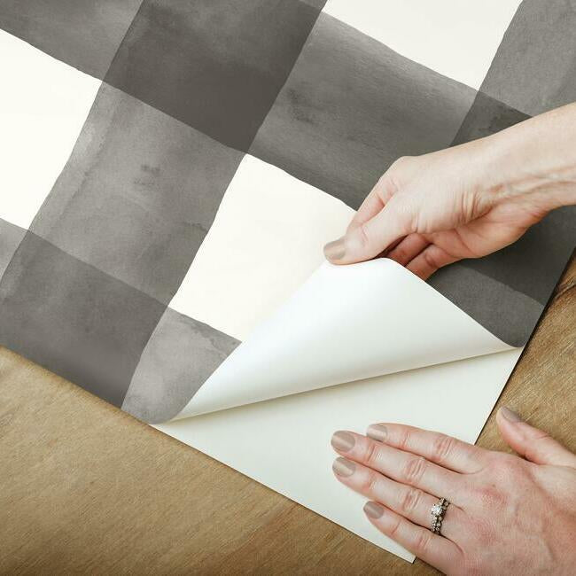 watercolor-check-premium-peel-stick-wallpaper-black-york-wallcoverings-psw1169rl