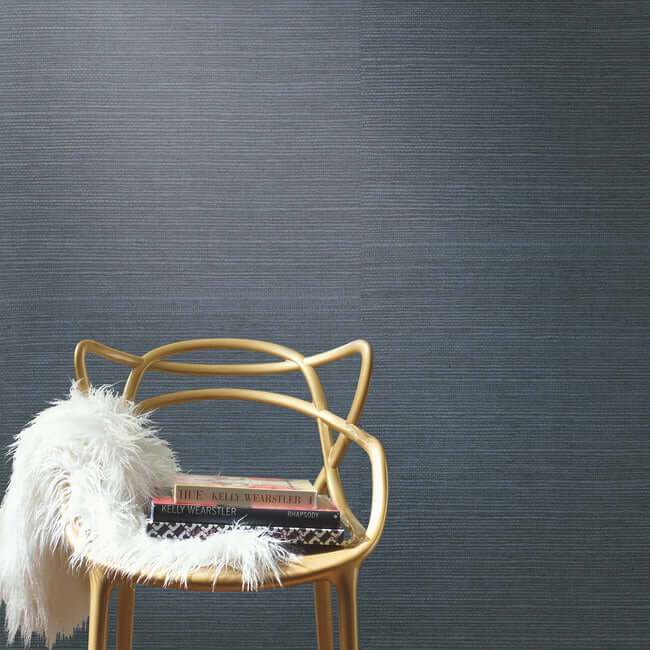 plain-grass-sisal-grasscloth-blue-wallpaper-york-wallcoverings-vg4405 - York Wallcoverings Wallpaper