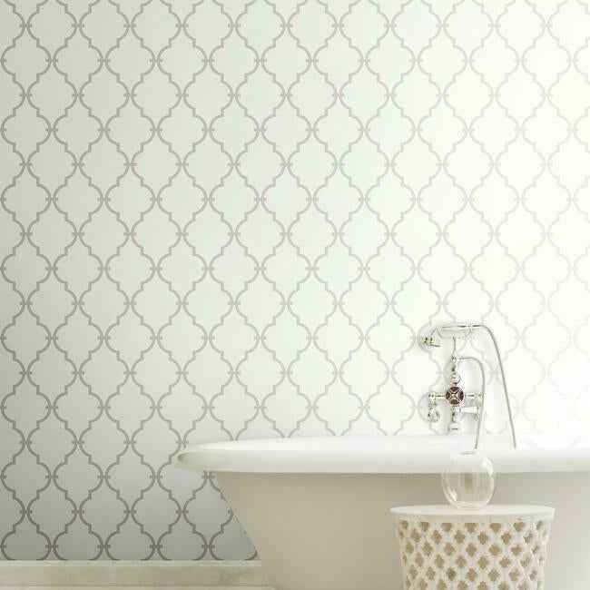 Modern Trellis Sure Strip Wallpaper Stone - York Wallcoverings - YS9102 - York Wallcoverings Wallpaper