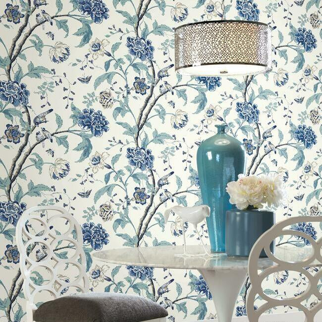 teahouse-floral-sure-strip-wallpaper-blue-white-york-wallcoverings-eb2076