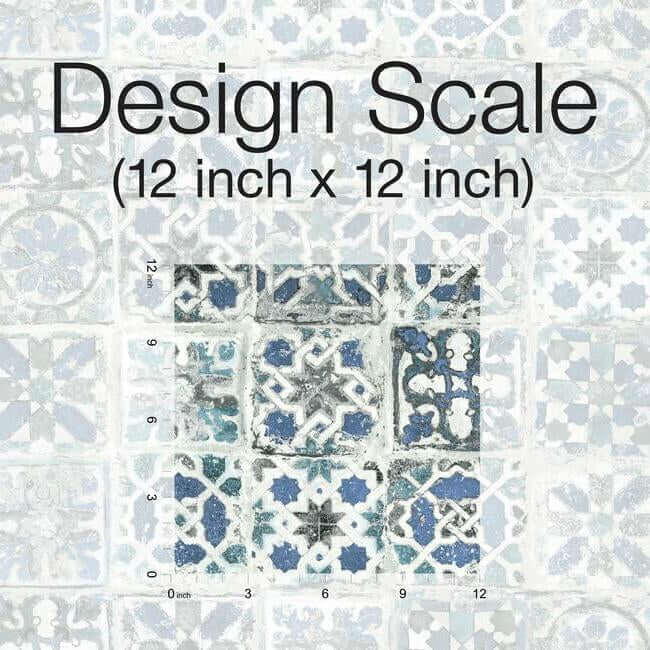 encaustic-tile-blue-peel-stick-wallpaper-york-wallcoverings-psw1302rl - York Wallcoverings Wallpaper