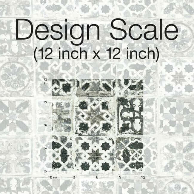 encaustic-tile-black-peel-stick-wallpaper-york-wallcoverings-psw1303rl - York Wallcoverings Wallpaper
