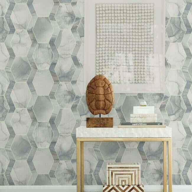 Earthbound Blue & Grey Wallpaper - York Wallcoverings - OS4281 - York Wallcoverings Wallpaper