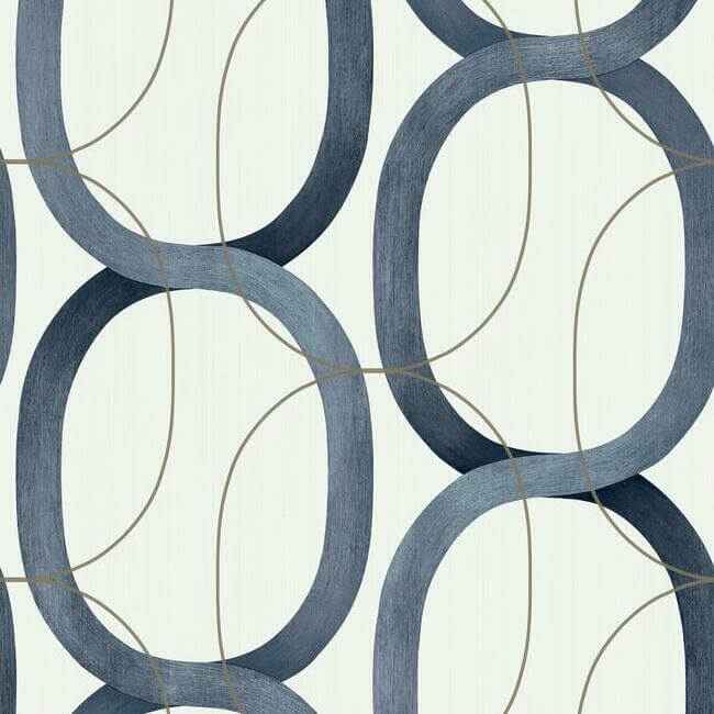 Interlock Navy Wallpaper - York Wallcoverings - OS4215