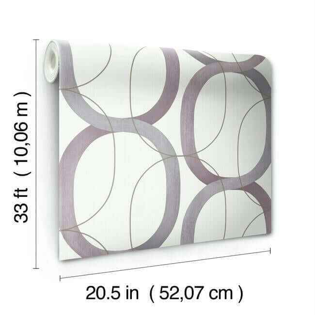 Interlock Plum Wallpaper - York Wallcoverings - OS4216 - York Wallcoverings Wallpaper