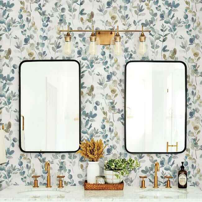 Joyful Eucalyptus Turquoise Wallpaper - York Wallcoverings - OS4313 - York Wallcoverings Wallpaper