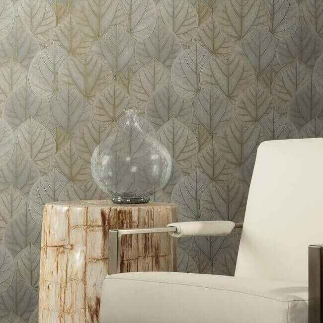 Leaf Concerto Taupe Wallpaper - York Wallcoverings - OS4243 - York Wallcoverings Wallpaper