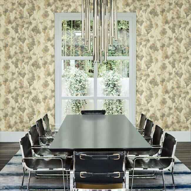 Mirage Dark Taupe & Gold Wallpaper - York Wallcoverings - CZ2466 - York Wallcoverings Wallpaper