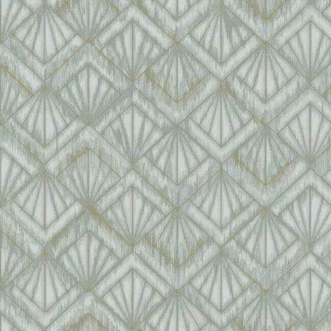 Modern Shell Blue & Grey Wallpaper - York Wallcoverings - OS4274