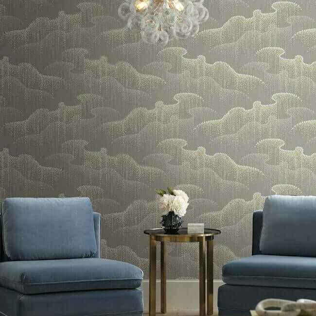 Moonlight Pearls Taupe Wallpaper - York Wallcoverings - OS4262 - York Wallcoverings Wallpaper