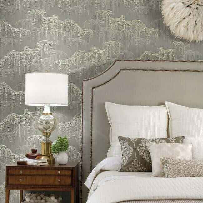 Moonlight Pearls Taupe Wallpaper - York Wallcoverings - OS4262 - York Wallcoverings Wallpaper