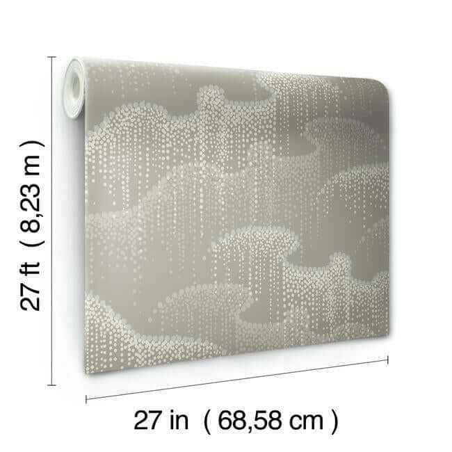Moonlight Pearls Taupe Wallpaper - York Wallcoverings - OS4262 - York Wallcoverings Wallpaper