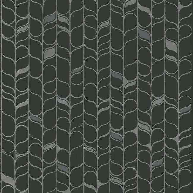 Perfect Petals Black & Silver Wallpaper - York Wallcoverings - OS4205 - York Wallcoverings Wallpaper