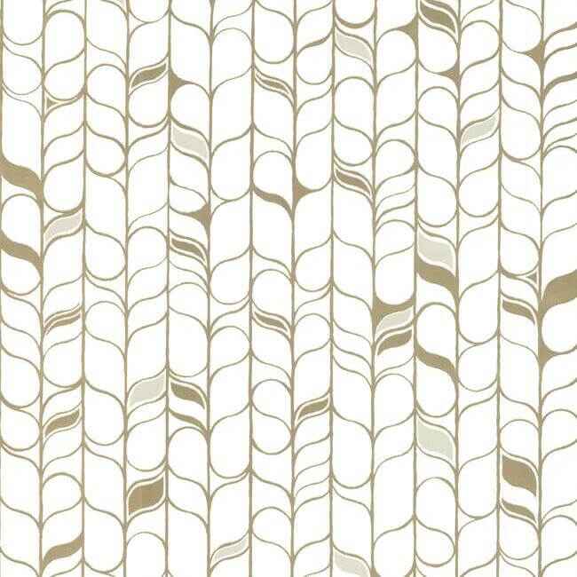 Perfect Petals White & Gold Wallpaper - York Wallcoverings - OS4201 - York Wallcoverings Wallpaper