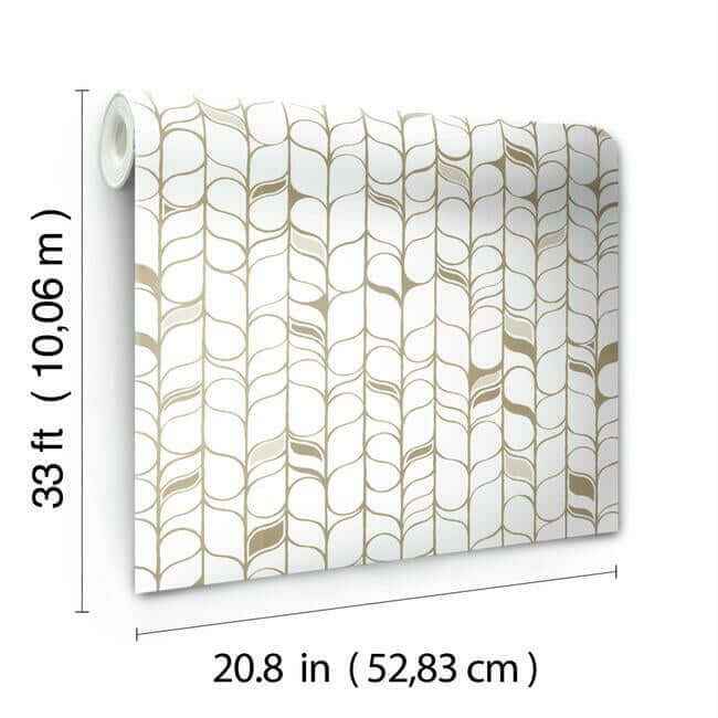 Perfect Petals White & Gold Wallpaper - York Wallcoverings - OS4201 - York Wallcoverings Wallpaper