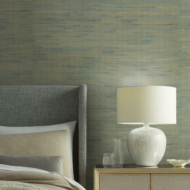 metallic-jute-wallpaper-gold-smokey-blue-york-wallcoverings-os4326