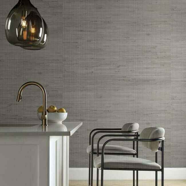 Jute Silver & Blue Metallic Wallpaper - York Wallcoverings - OS4324 - York Wallcoverings Wallpaper