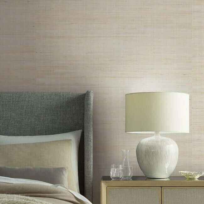 Jute Silver & Beige Metallic Wallpaper - York Wallcoverings - OS4321 - York Wallcoverings Wallpaper