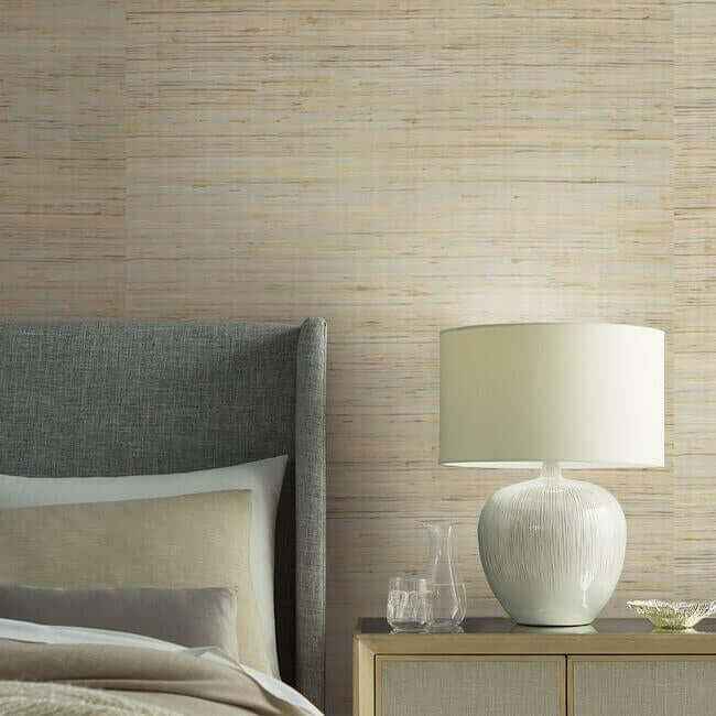 Jute Silver & Beige Metallic Wallpaper - York Wallcoverings - CO2090 - York Wallcoverings Wallpaper