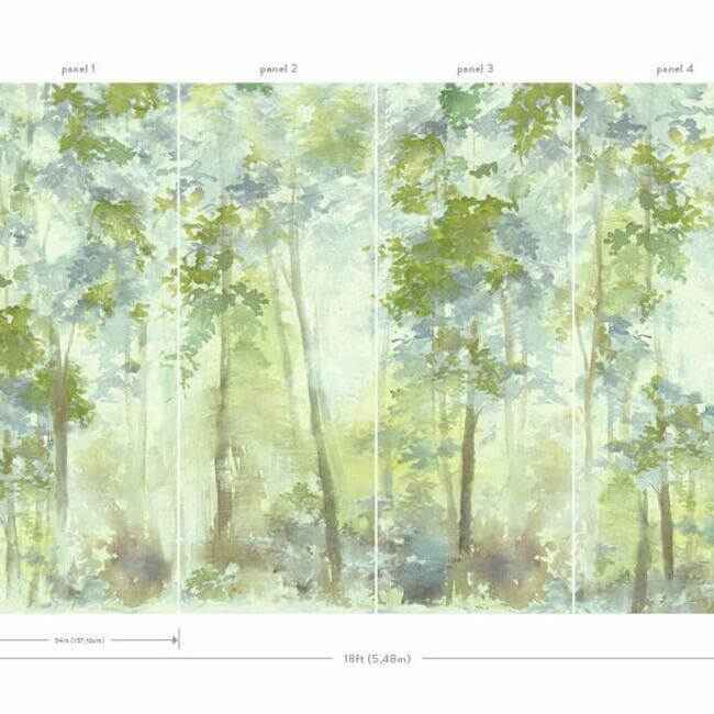 Eden Wall Mural Bluegreenbrown - York Wallcoverings - MCO2196 - York Wallcoverings Wallpaper