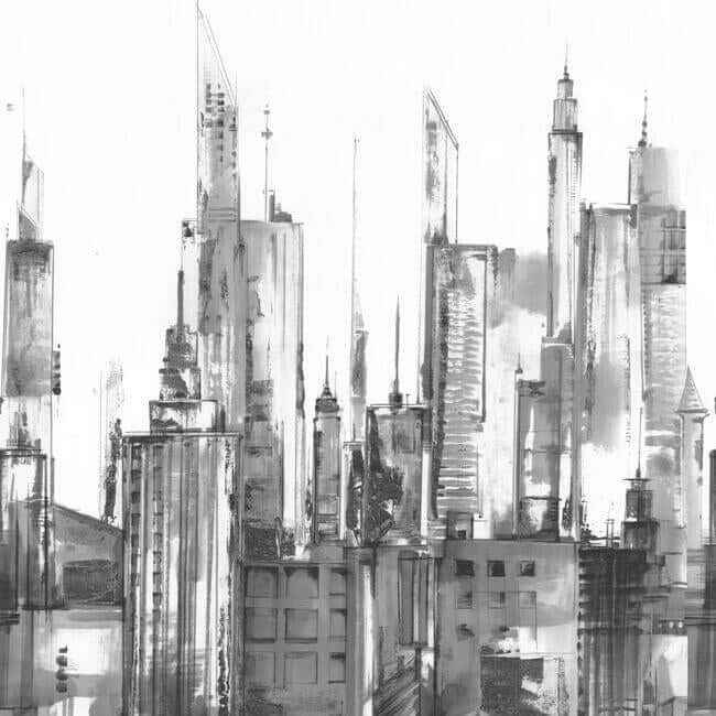 Cityscape Wall Mural Black - York Wallcoverings - MU0274M - York Wallcoverings Wallpaper