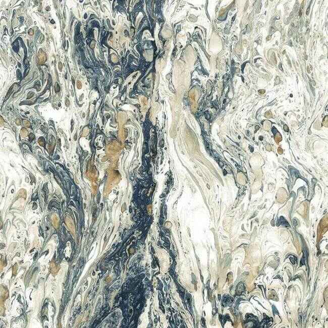 Watermark Wall Mural Navy - York Wallcoverings - MU0226M - York Wallcoverings Wallpaper