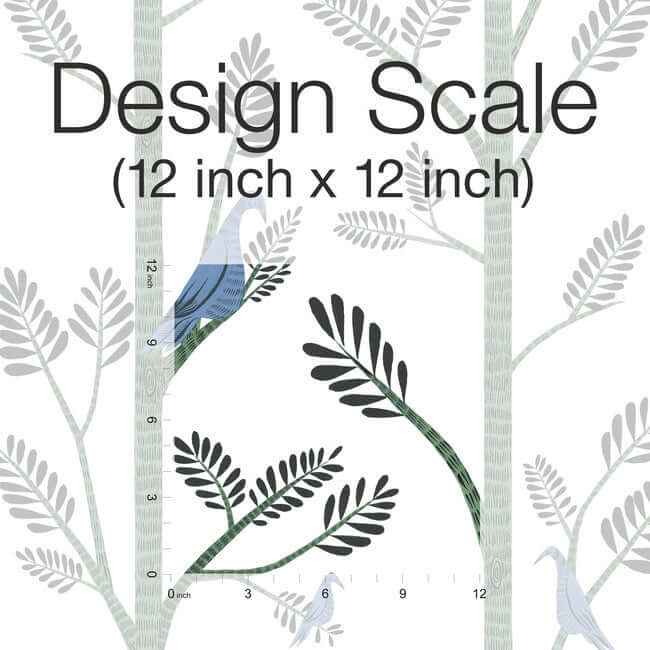 Aviary Branch Blue & Green Peel & Stick Wallpaper - York Wallcoverings - PSW1237RL - York Wallcoverings Wallpaper