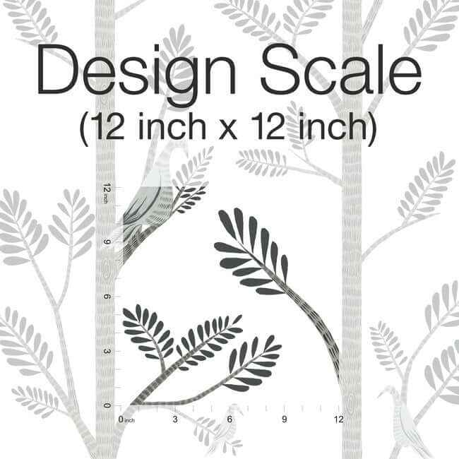 Aviary Branch Grey Peel & Stick Wallpaper - York Wallcoverings - PSW1238RL - York Wallcoverings Wallpaper