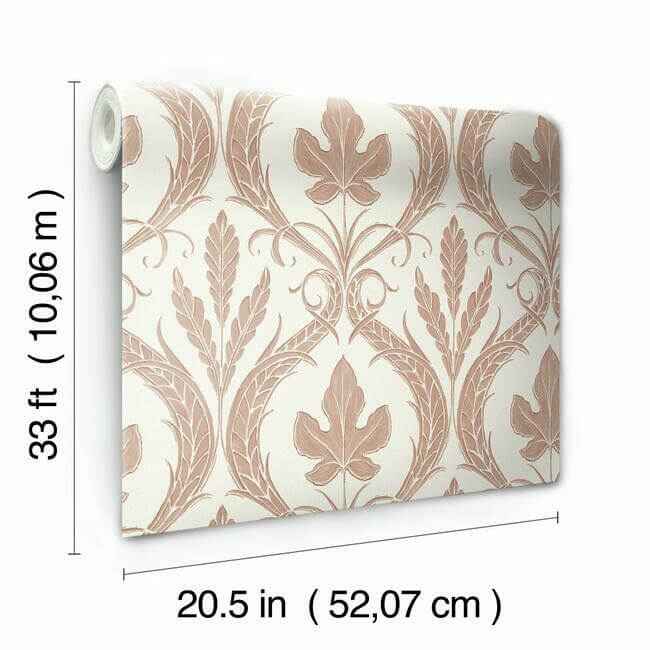 Adirondack Damask Brown & Beige Wallpaper - York Wallcoverings - DM4923 - York Wallcoverings Wallpaper