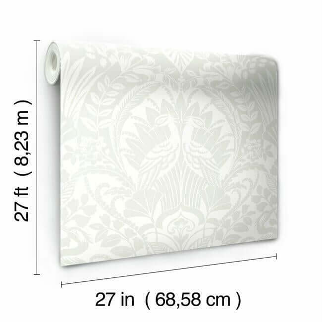 egret-damask-white-cream-wallpaper-york-wallcoverings-bw3932 - York Wallcoverings Wallpaper