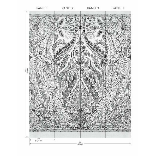 jaipur-paisley-damask-wall-mural-black-white-york-wallcoverings-dm4911m