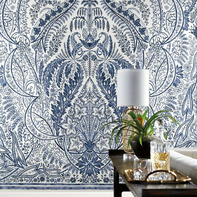 jaipur-paisley-damask-wall-mural-indigo-white-york-wallcoverings-dm4912m