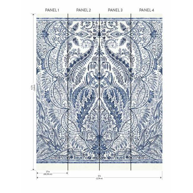 jaipur-paisley-damask-wall-mural-indigo-white-york-wallcoverings-dm4912m