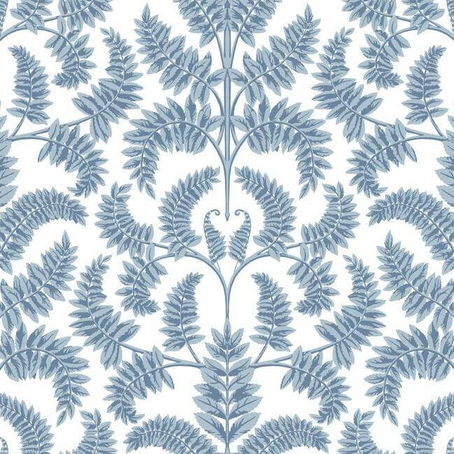 royal-fern-damask-blue-wallpaper-york-wallcoverings-dm4962 - York Wallcoverings Wallpaper