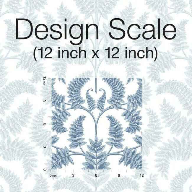 Royal Fern Damask Blue Wallpaper - York Wallcoverings - DM4962 - York Wallcoverings Wallpaper