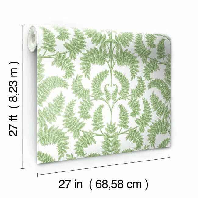 Royal Fern Damask Green Wallpaper - York Wallcoverings - DM4961 - York Wallcoverings Wallpaper