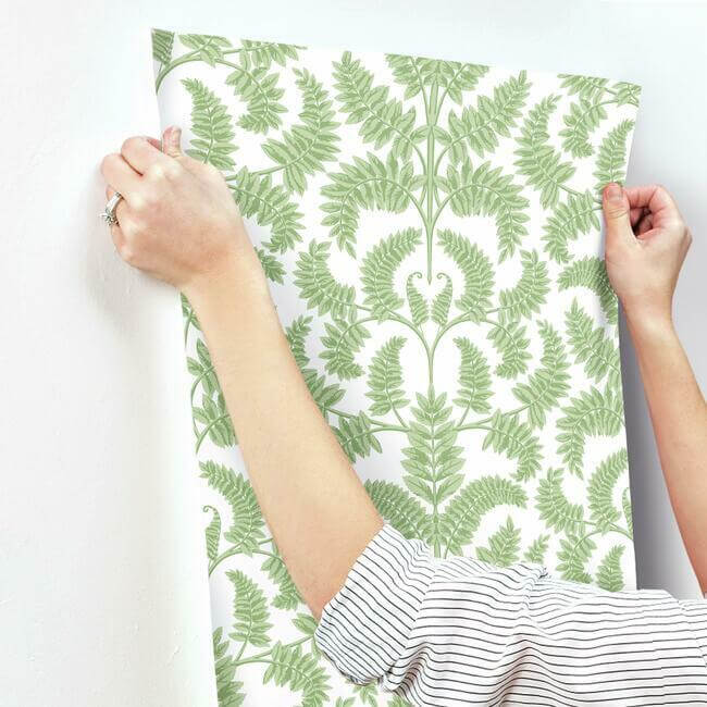 royal-fern-damask-green-wallpaper-york-wallcoverings-dm4961 - York Wallcoverings Wallpaper