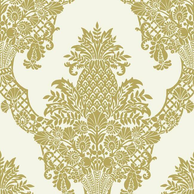 pineapple-wallpaper-gold-york-wallcoverings-dm4971