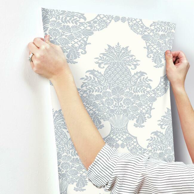 pineapple-wallpaper-periwinkle-white-york-wallcoverings-dm4974