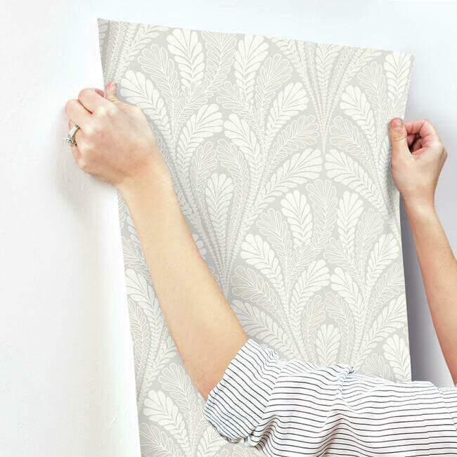shell-damask-grey-wallpaper-york-wallcoverings-dm5022 - York Wallcoverings Wallpaper