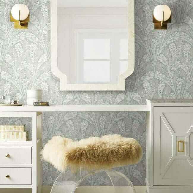 Shell Damask Green Wallpaper - York Wallcoverings - DM5023 - York Wallcoverings Wallpaper