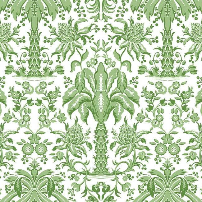 palmetto-palm-damask-green-wallpaper-york-wallcoverings-dm5011 - York Wallcoverings Wallpaper