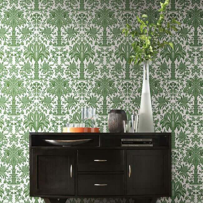 palmetto-palm-damask-green-wallpaper-york-wallcoverings-dm5011 - York Wallcoverings Wallpaper